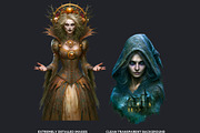 Dark Fantasy Halloween witches, a Seasonal Illustration by ThatsDesignArt (Thumbnail 3 of 17)