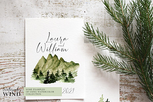 Forest Landscape Clipart Watercolor