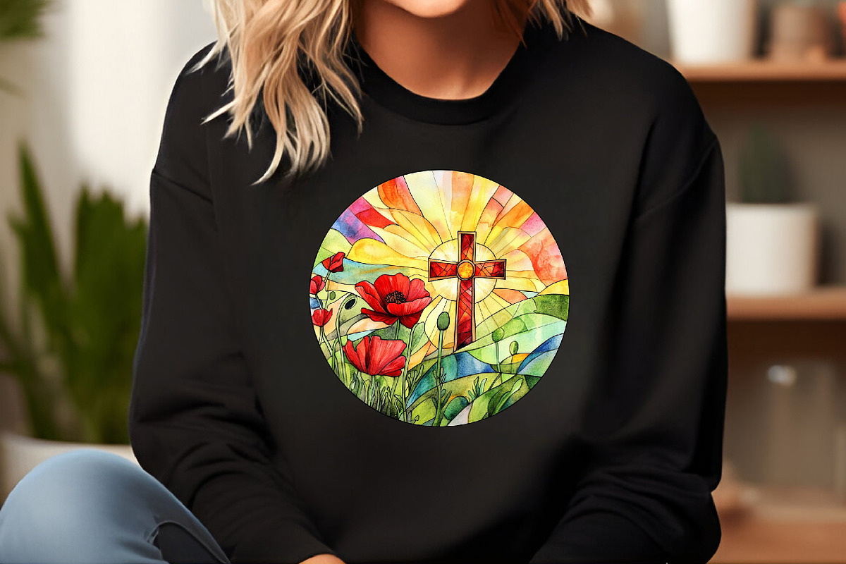 Poppy & Cross Faux Stained Glass, an Illustration by DreamCafeArt (Photo 6 of 9)