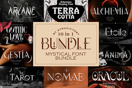 Mystical Font Bundle 10 in 1, a Blackletter Font by Struvictory.art