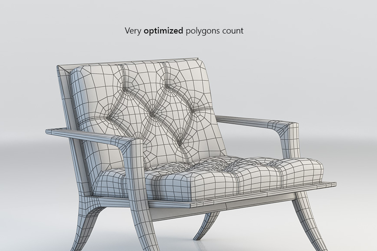 Baker Athens lounge chair, a Furniture 3D Model by WidhiMuttaqien (Photo 6 of 6)
