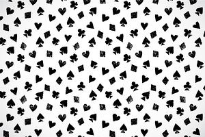 Black And White Card Suits Pattern