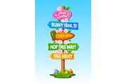 Easter signage, wooden directional, an Illustration by Buch&Bee (Thumbnail 1 of 3)