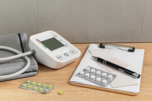 Monitoring blood pressure and taking prescription medications, a Health & Medical Photo by Olena Rudo