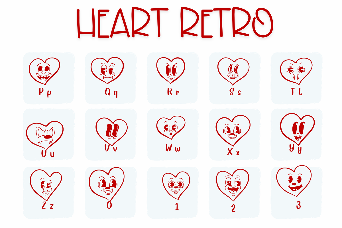 Heart Retro| Symbols Fonts, a Symbol Font by Sirinart (Photo 3 of 6)