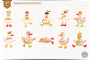 Goose Autumn Watercolor Clipart, an Illustration by Apixsala (Thumbnail 2 of 10)