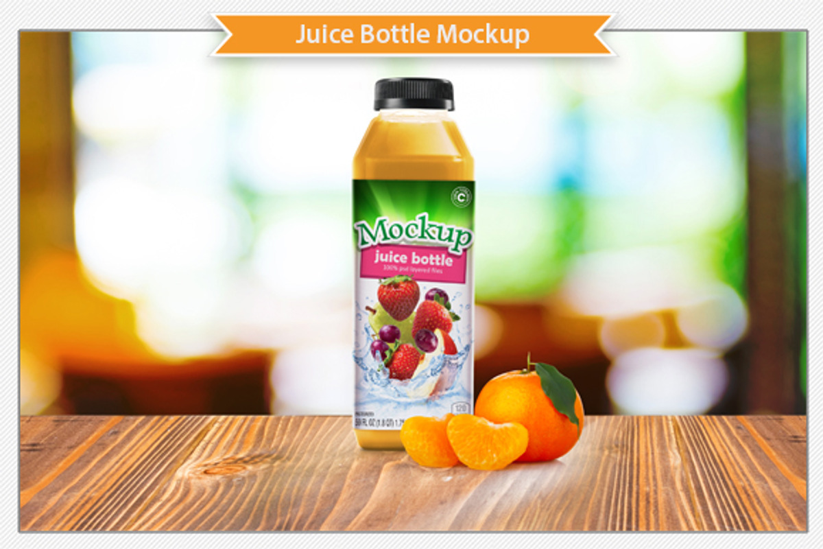 Juice Bottle Mockup, a Packaging Mockup by Plus Media (Photo 2 of 5)
