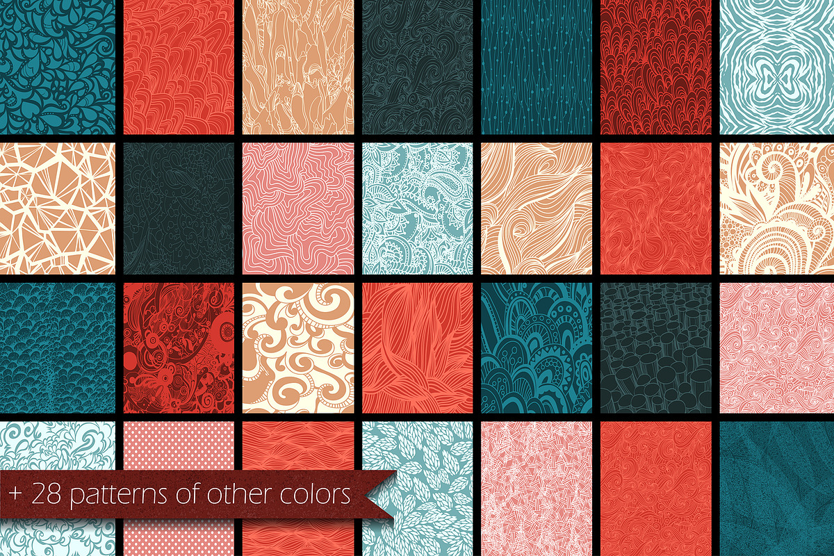 28 Hand Drawn patterns with mesh., a Pattern Graphic by redstudio (Photo 2 of 4)