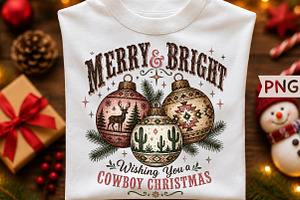 Wishing You A Cowboy Christmas PNG, a Seasonal Illustration by Creative Art