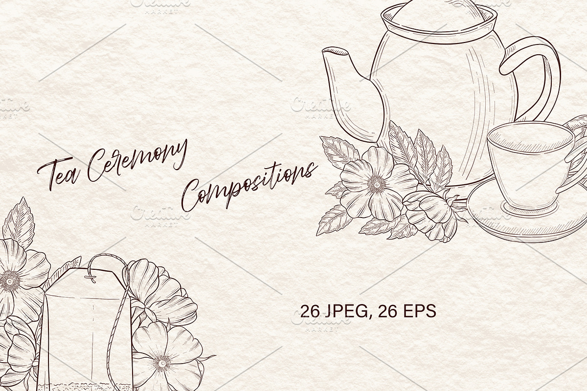 Tea Time With Rose Hip Vector, a Decorative Illustration by Milla_Zelenyuk_art (Photo 4 of 5)