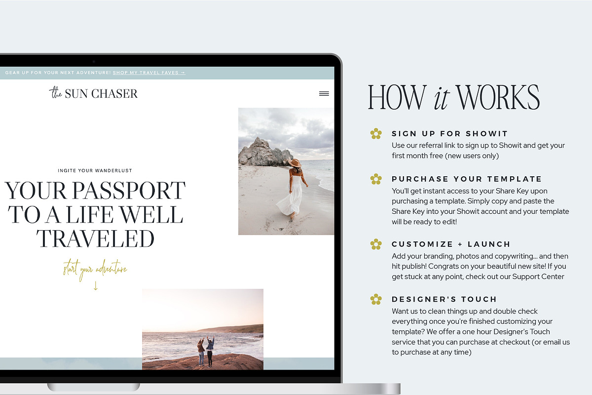 Showit Template for Travel Bloggers, a Websites & App Template by Lennox Creative Co. (Photo 5 of 6)