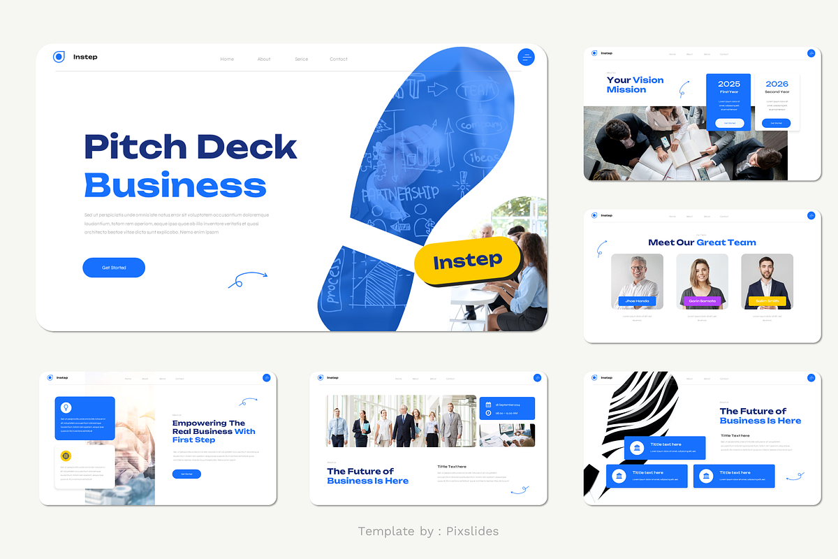 Steps Pitch Deck PowerPoint, a Presentation Template by Pixslides (Photo 2 of 6)