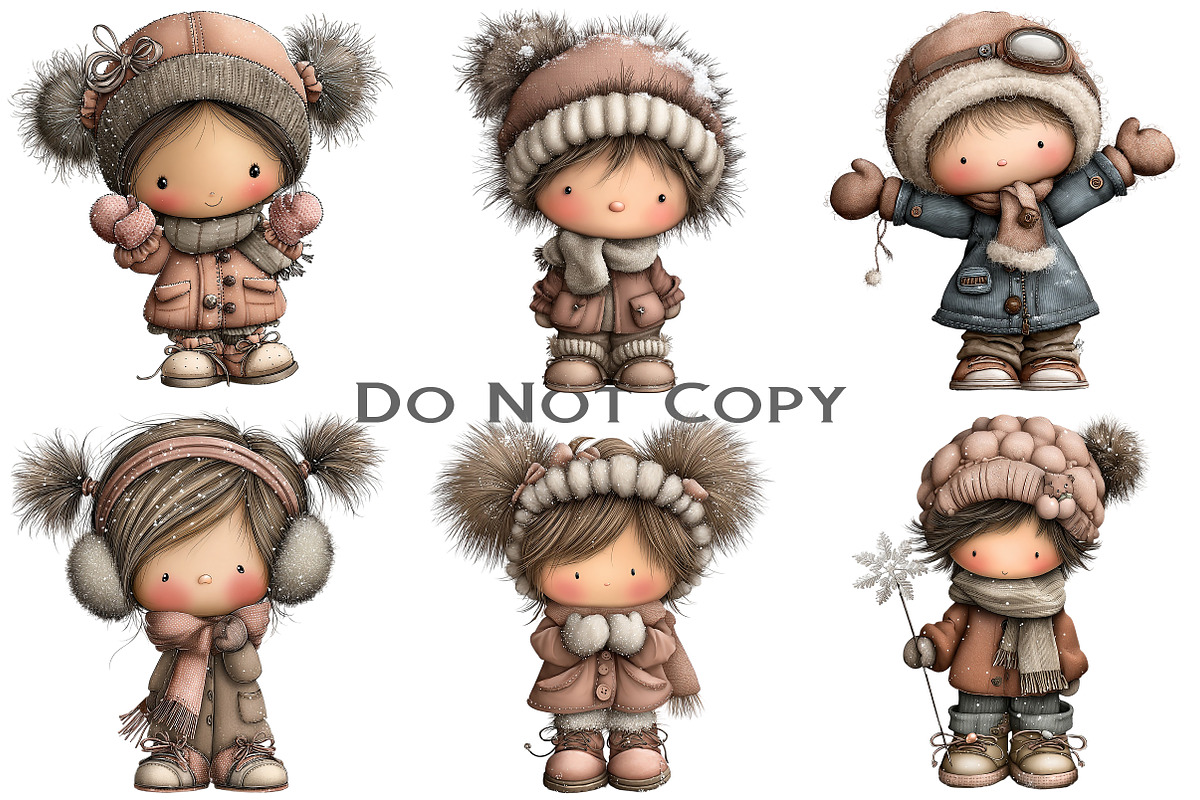 Whimsical Winter Kids Clipart, an Illustration by Craft Nest (Photo 8 of 11)