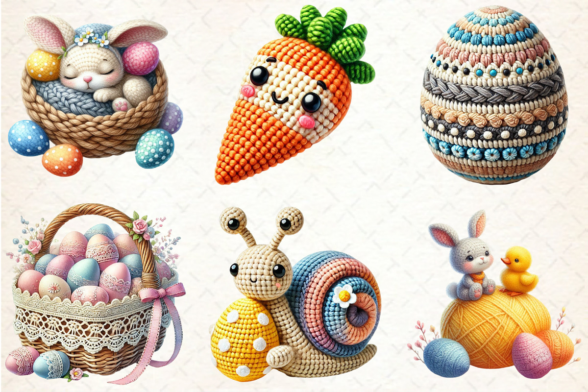 Crochet Easter Day Sublimation Clipa, a Seasonal Illustration by Rose Art (Photo 3 of 4)