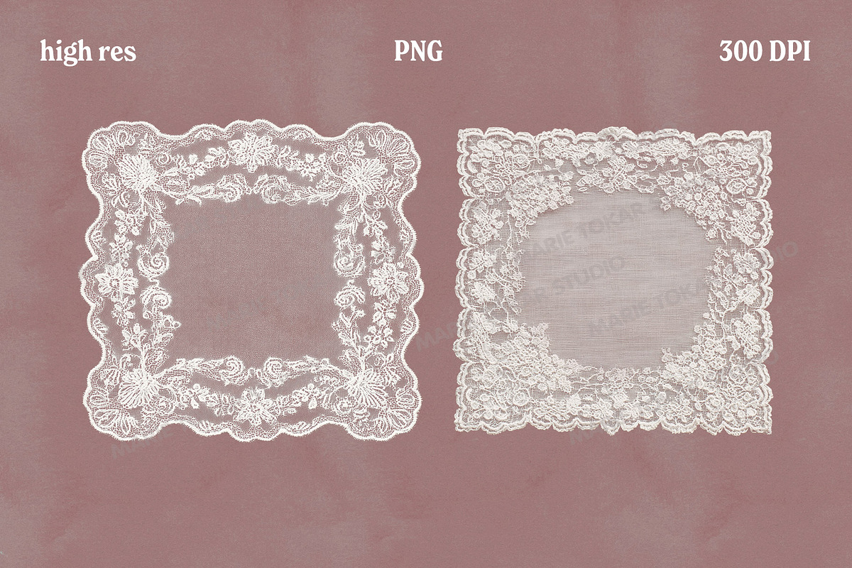 Vintage Fabric Doilies Bundle PNG, an Object Graphic by Marie T (Photo 22 of 24)