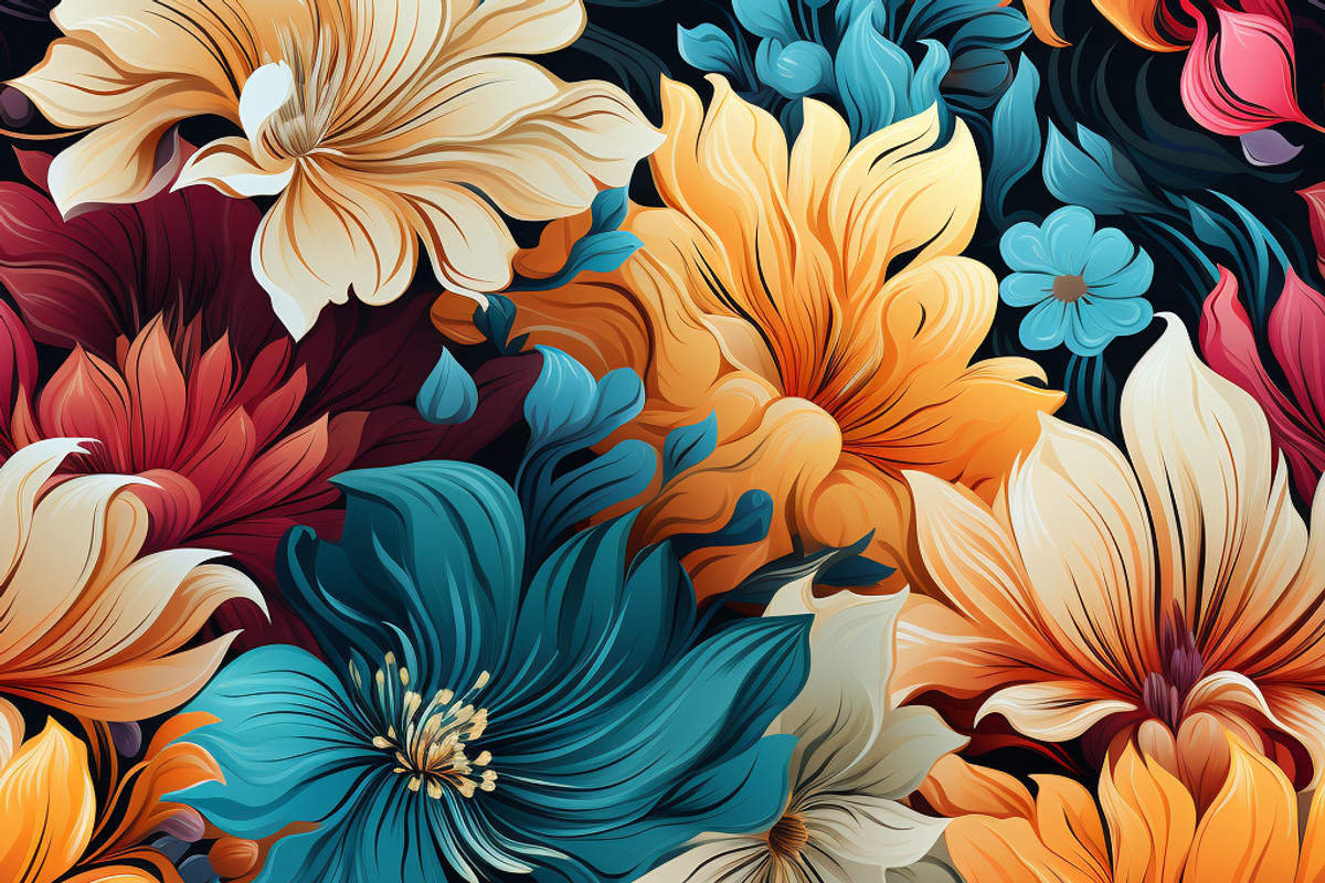 12 Seamless tie-dye flowers digital, a Pattern Graphic by ZaaxPrintables (Photo 2 of 7)
