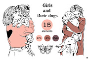Girls and their dogs, a Person Illustration by Olillia (Thumbnail 2 of 5)