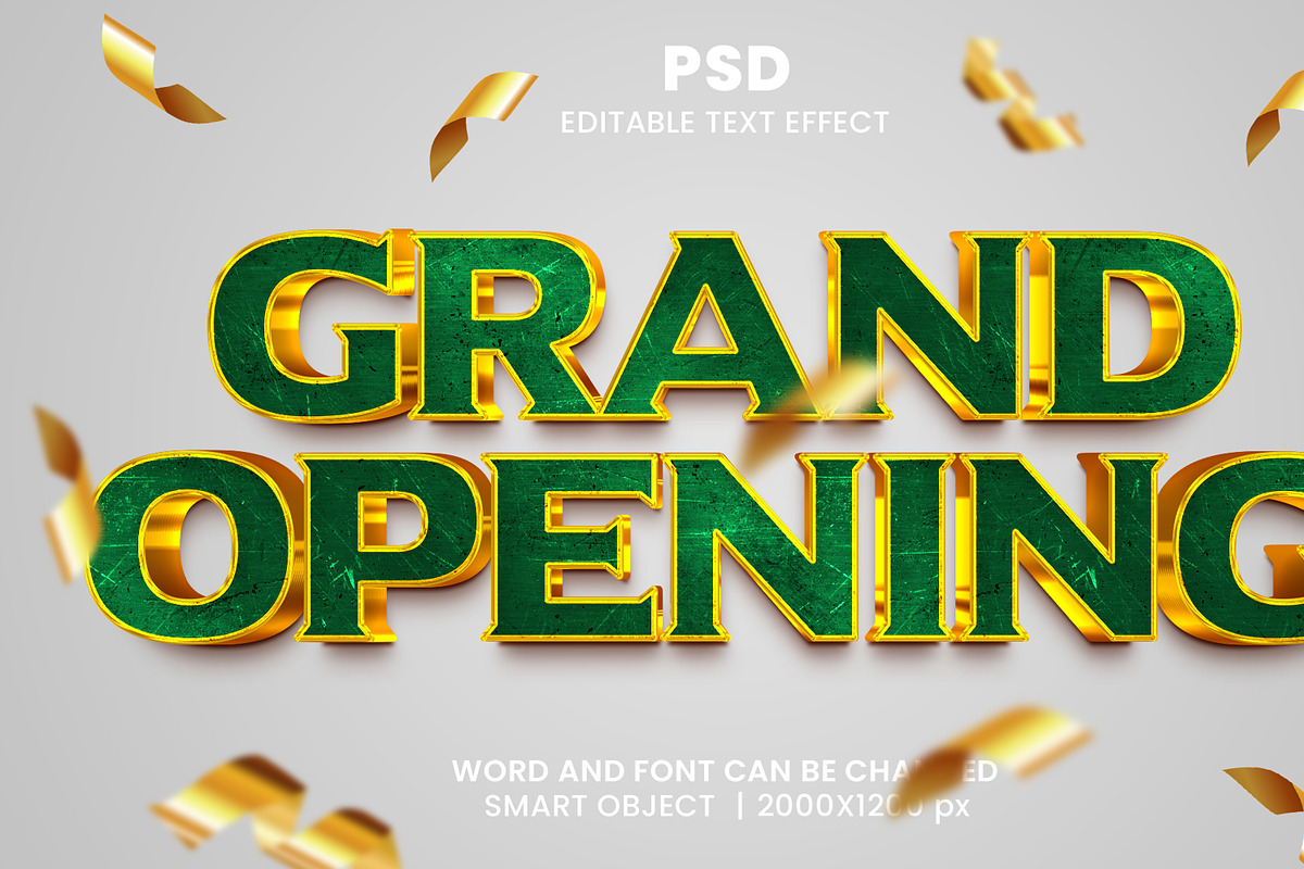 Grand Opening luxury 3d Text Effect, a Layer Style Add-On by bdrobin