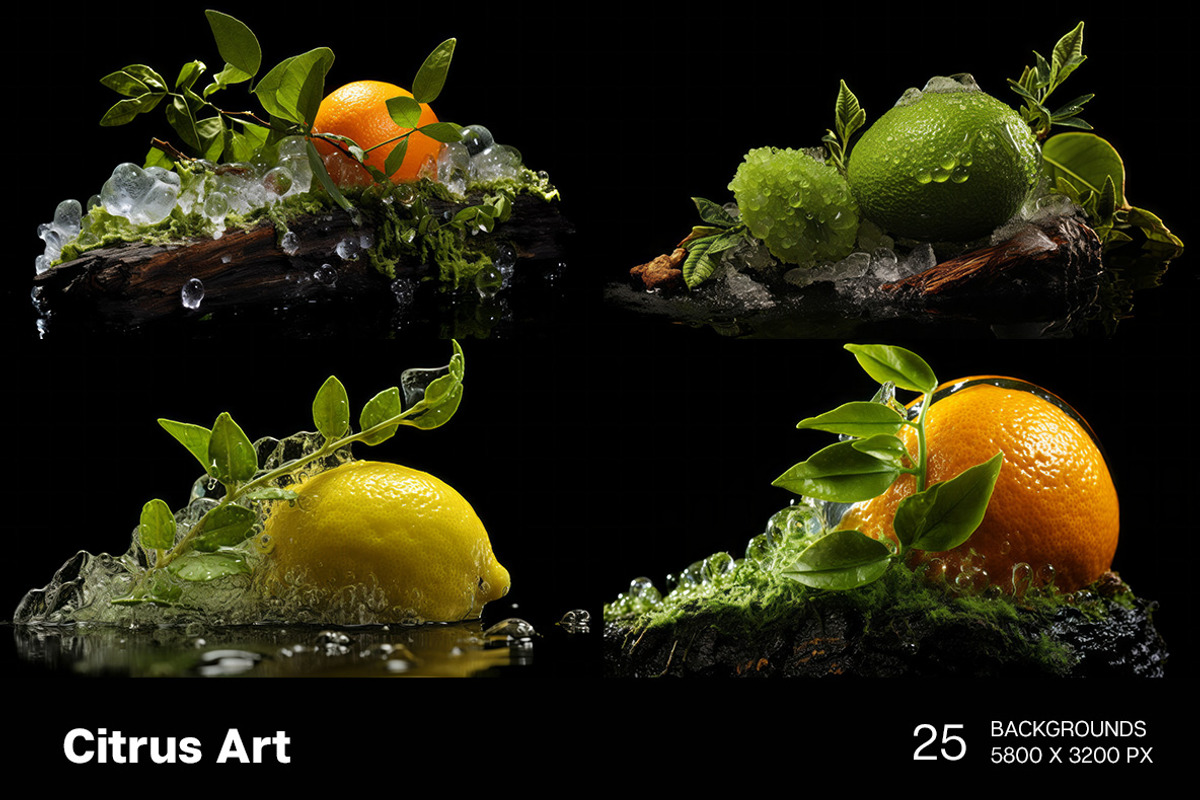 Citrus Art - 25 images, a Food Illustration by Handmadefont (Photo 4 of 10)