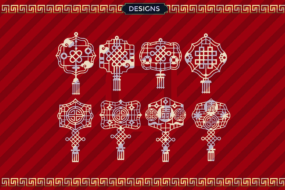 Chinese New Year Decorations SVG, an Illustration by defarmerdesign (Photo 2 of 7)
