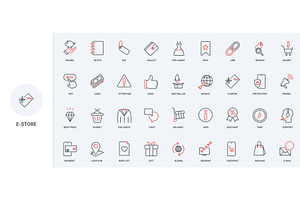 Promotion sales online retail icons, an Object Illustration by Lemberg Vector