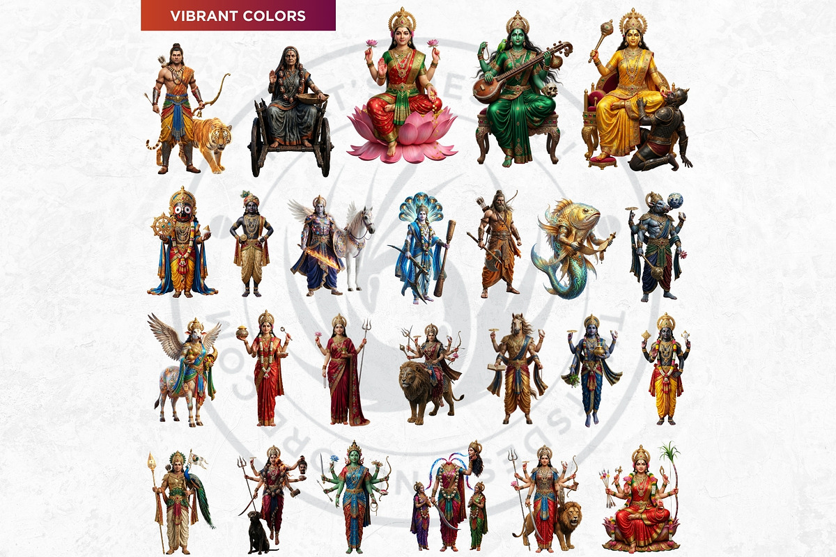 Hindu Gods Pantheon cliparts V2, a Person Illustration by ThatsDesignArt (Photo 5 of 12)