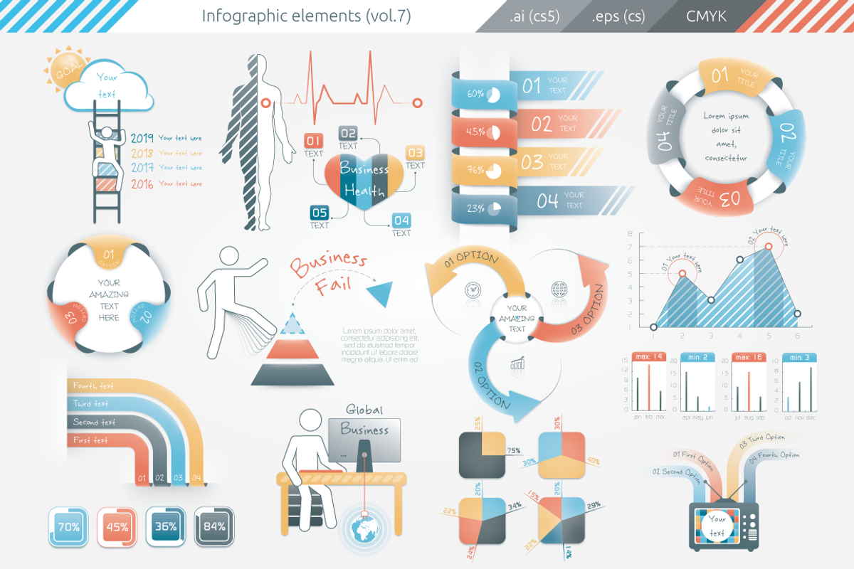 Infographic Elements (v7), a Presentation Template by Infographic Paradise