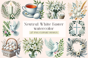 Neutral White Easter, an Illustration by DreamArtGraphic