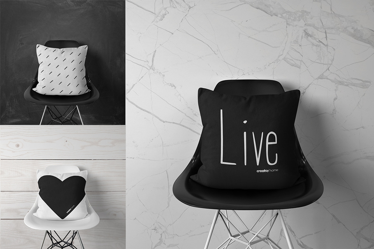 Throw Pillow Mockup Set, a Household Mockup by creatsy2 (Photo 4 of 13)