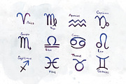 Zodiac Signs Watercolor Backgrounds, an Illustration by paperlions (Thumbnail 3 of 8)