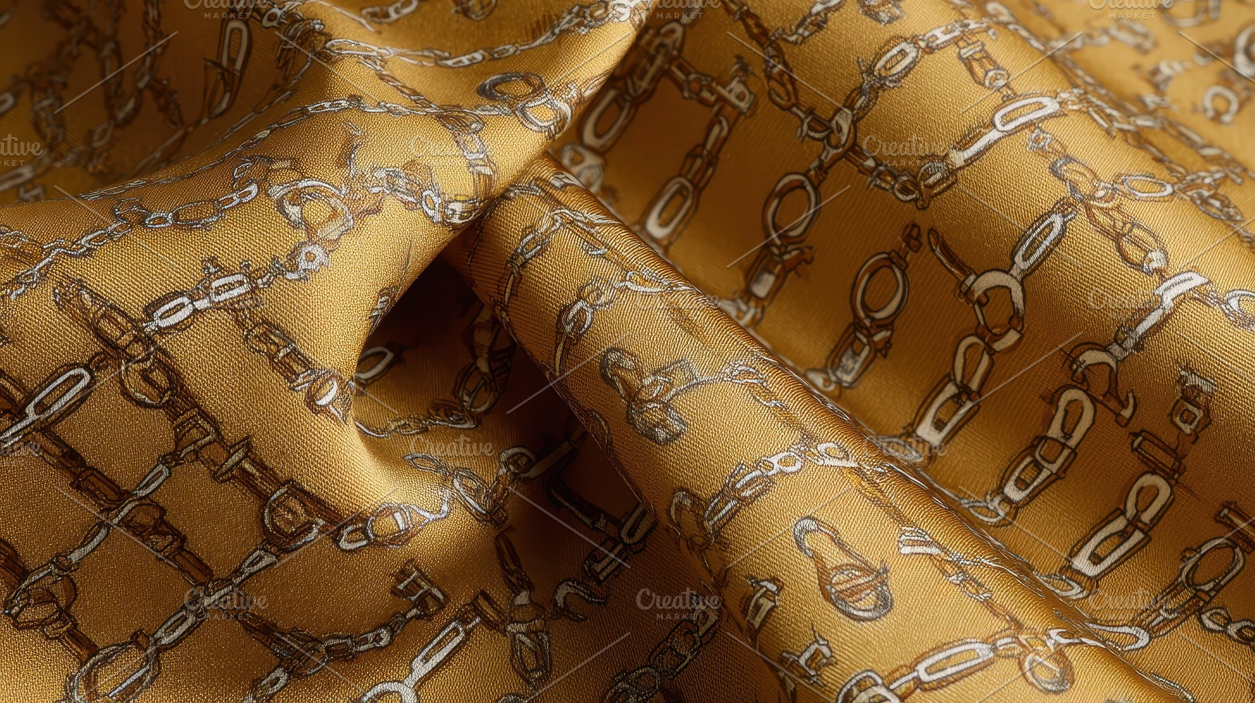 Fabric with chain pattern in brown, a Photo by Pavel_design