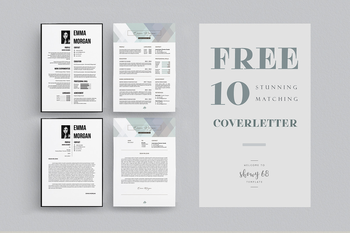 Simple Resume BUNDLE Template M, a Resume Template by Showy68 Template (Photo 3 of 7)