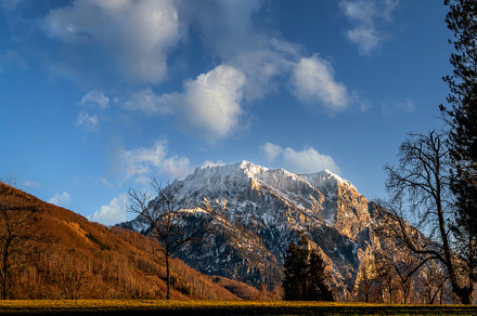 Sunset view of Traunkirchner Kogel, a Nature Photo by Millenn Photography