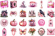 Pink Ephemera Halloween Clipart, an Illustration by Sublimation Artist (Thumbnail 2 of 6)