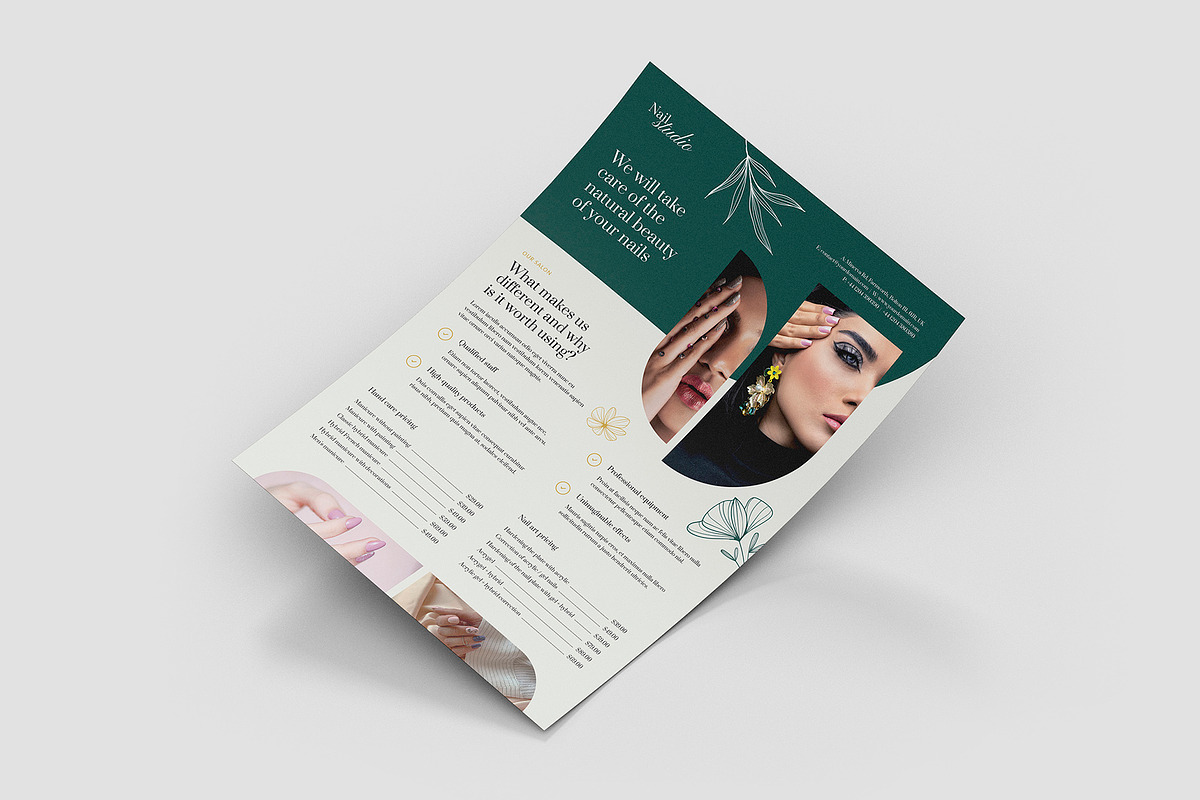 Nail Salon Flyer Canva Template, a Flyer Template by artbart (Photo 5 of 10)
