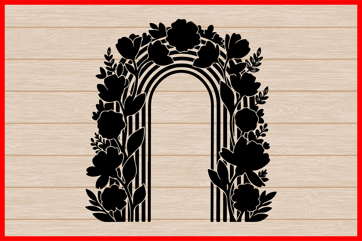 Floral Arch & Ornate Frame Silhouett, an Illustration by Creativeshirt (Photo 4 of 4)