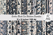 Gothic Black Cat Skeleton Seamless, a Pattern Graphic by Digital Artistic99 (Thumbnail 1 of 8)
