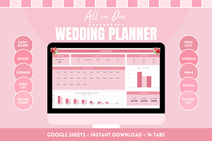 Wedding Planner Spreadsheet, a Templates & Theme by SunshineStudioBoutique