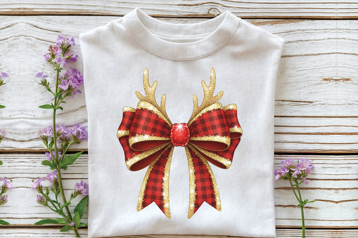 Christmas Coquette Bow Png, an Illustration by Craft Nest (Photo 3 of 6)