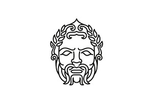 Line Art Greek God Zeus Logo