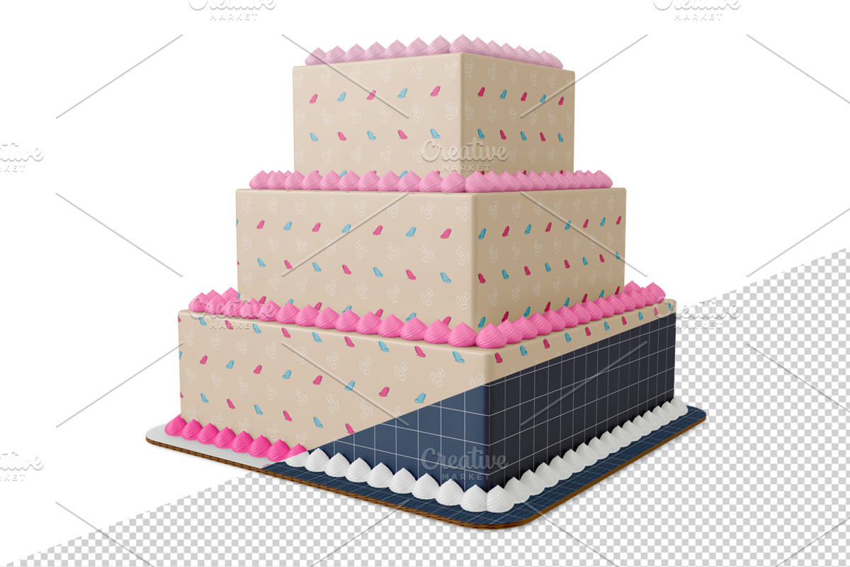 Tiered cake Mockup set. PSD mockup., a Product Mockup by NatalyaZelenova (Photo 3 of 6)