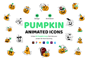 Animated Pumpkin Doodle Icons, a Duotone Icon by Vectors Market (Thumbnail 1 of 9)