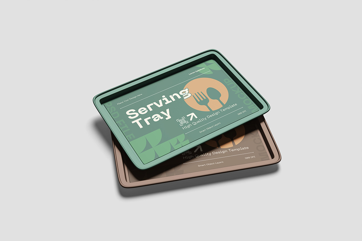 Versatile Serving Tray Mockup, an Advertising Mockup by bimockup (Photo 4 of 6)