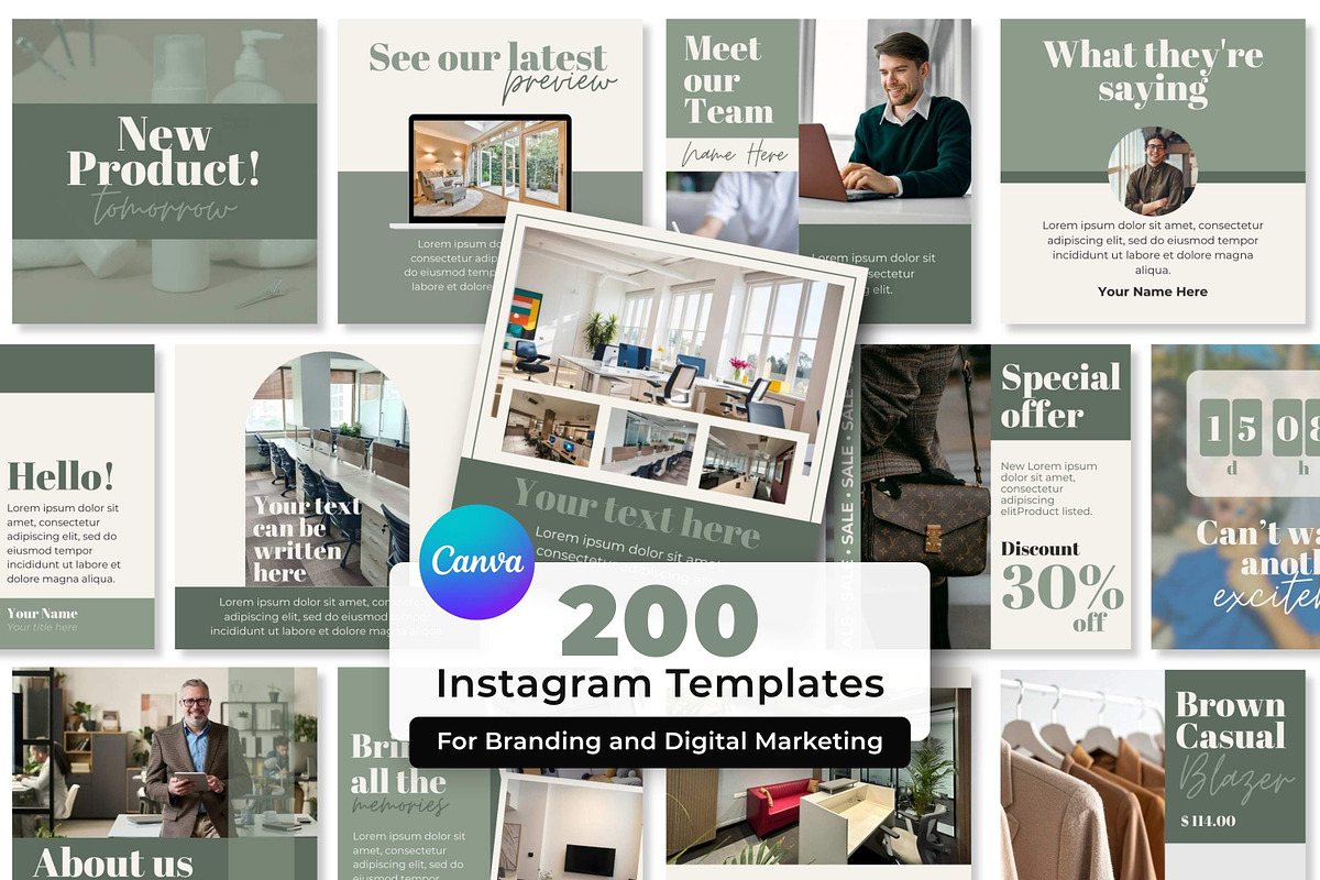 Pastel Green Instagram Template, a Social Media Template by Everyday Perfection (Photo 1 of 8)