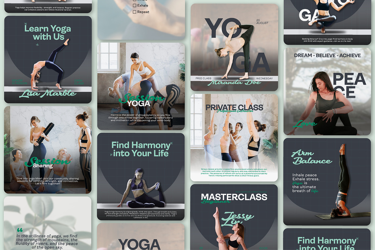 Yoga // Wellness Social Media Kit, a Design Template by SecondBrain Store (Photo 3 of 9)