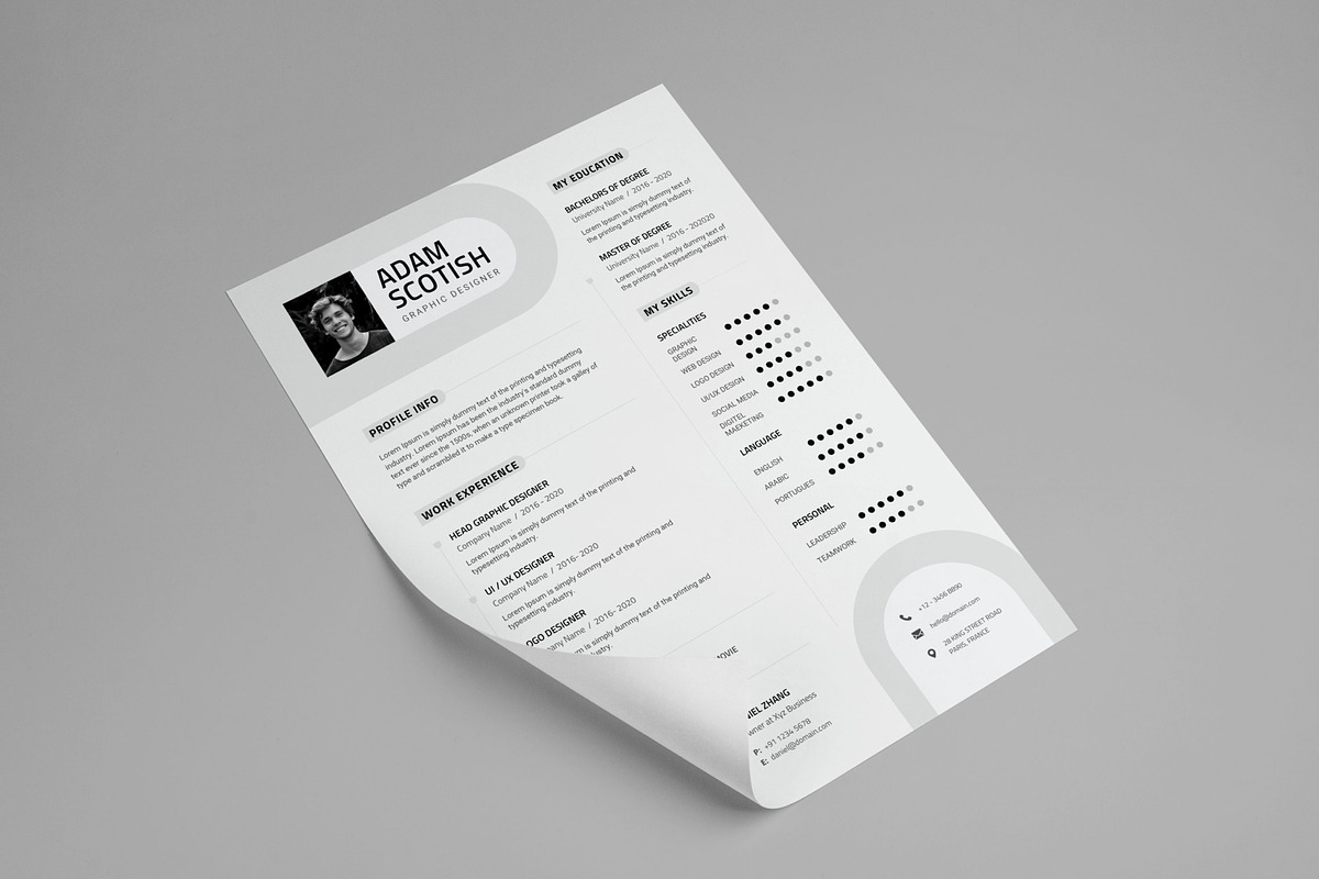 Resume/CV and Cover Letter Template, a Resume Template by Goodsdune (Photo 2 of 3)