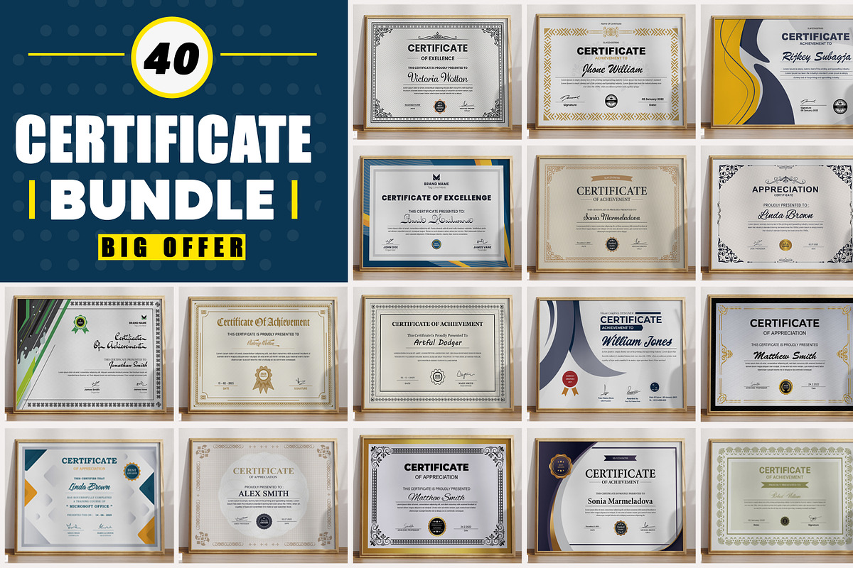Certificate Template Bundle Design