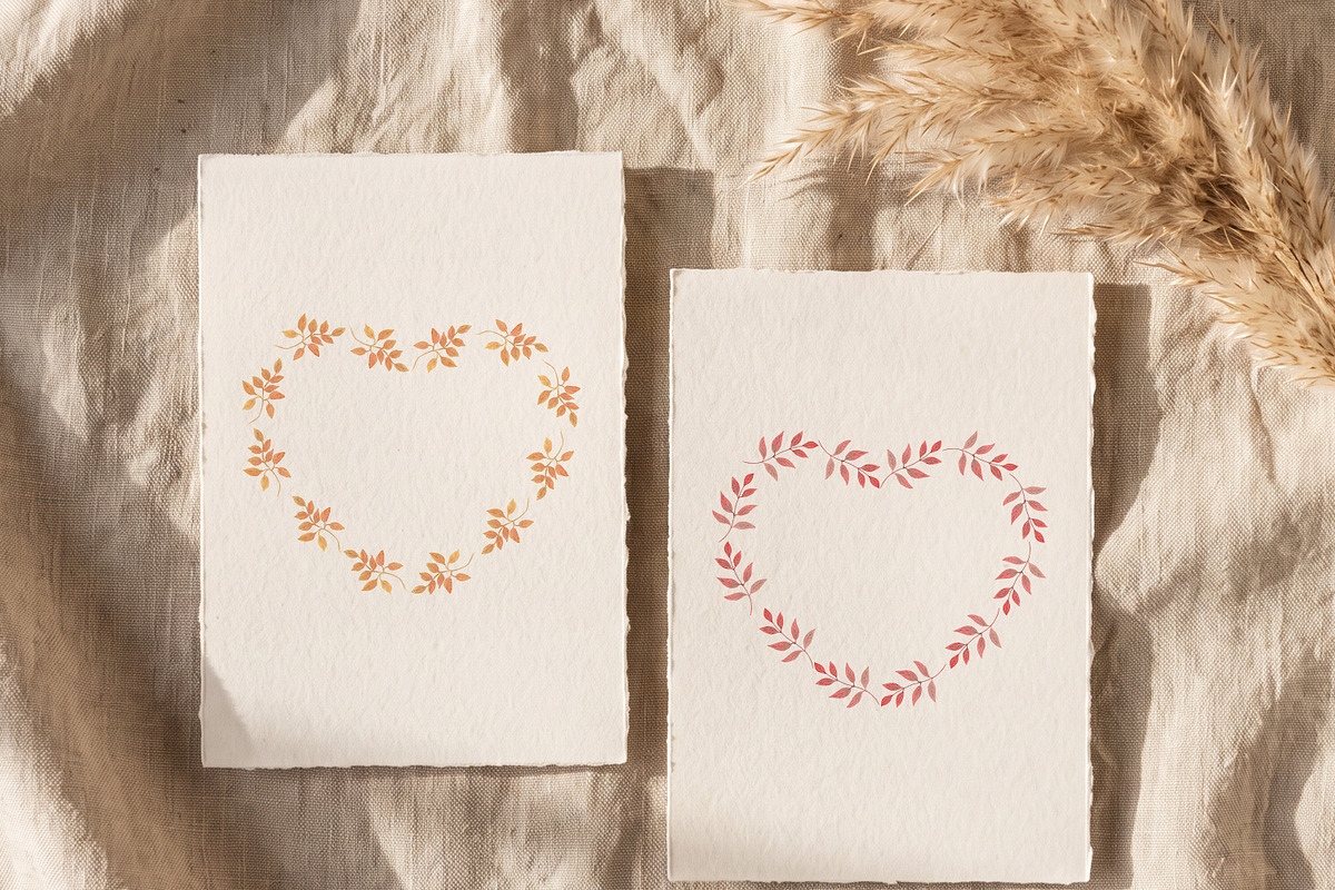 Autumn Leaf Heart Frames PNG, an Object Graphic by Nadia Semyroz (Photo 3 of 5)