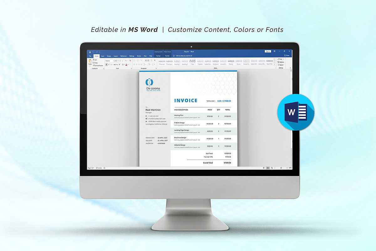 Canva Letterhead and Invoice Bundle, a Stationery Template by DesignDevisers (Photo 12 of 14)