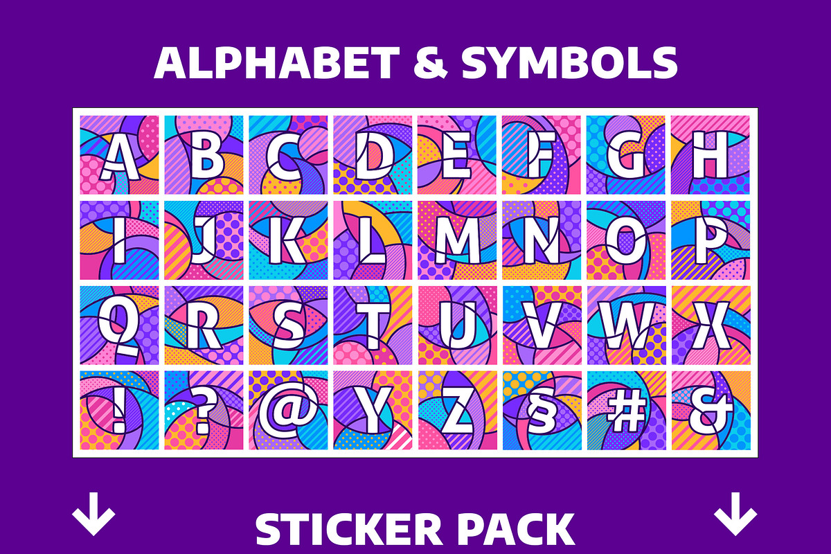 ABC ALPHABET Pop Art Graphic Bundle, a Decorative Illustration by Lilli Jemska Studio (Photo 2 of 9)